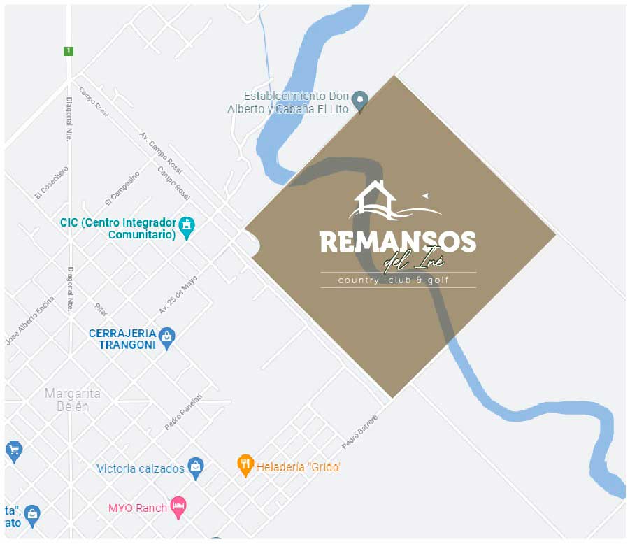 Mapa Remansos del Iné - Country Club & Golf - Barrio Privado en Margarita Belén